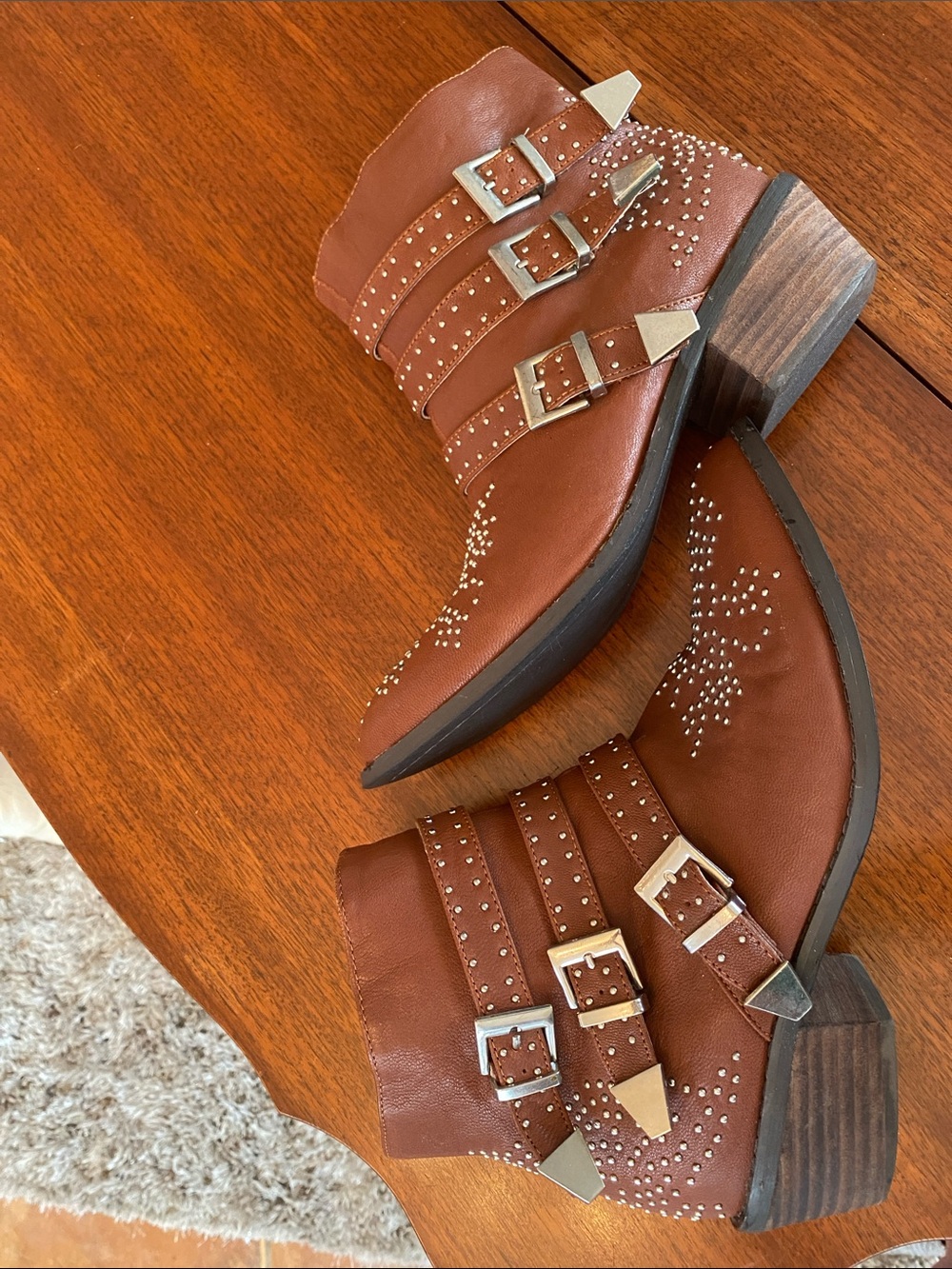 Studded Skechers Brown Women's Ankle Boots - Picture 8 of 8
